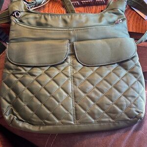 Travelon Olive Quilted Crossbody Bag